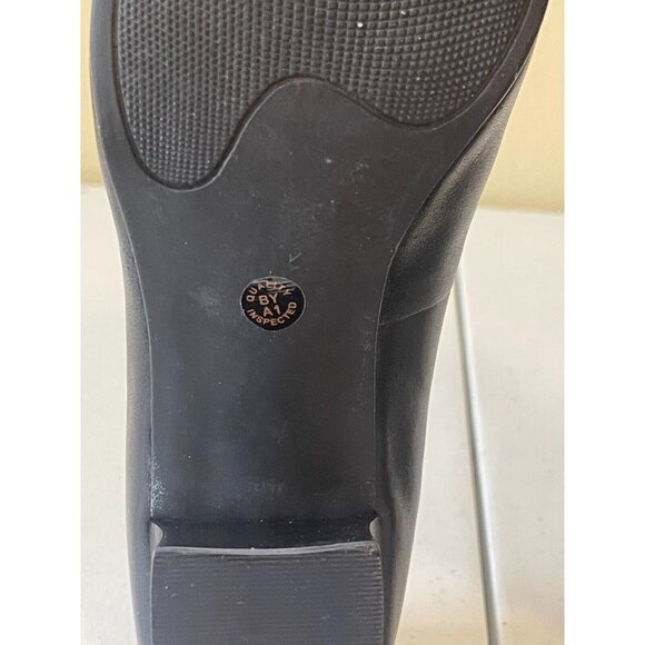 Strictly Comfort Womens Classic Pump Shoes Black Block Heels Leather 7 M - Picture 7 of 15